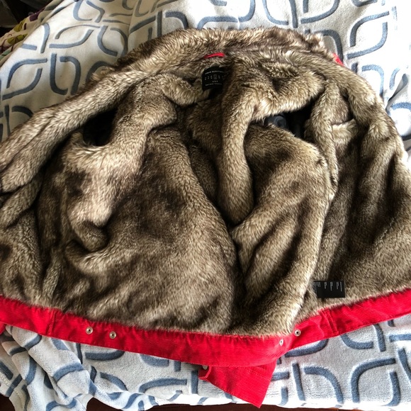 WINTER SALE Faux Fur Lined Trucker Jacket - Picture 6 of 7